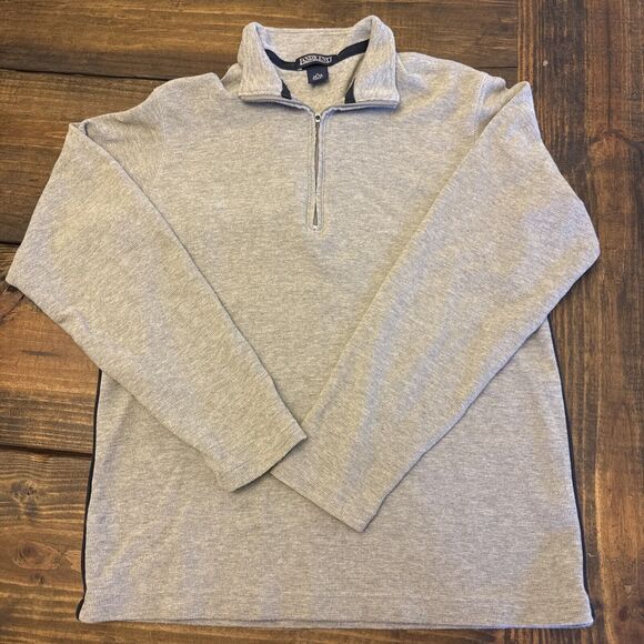 Lands' End Other - Lands End‎ Knit 1/4-Zip Sweater Mens Medium Gray Pullover Soft Cotton